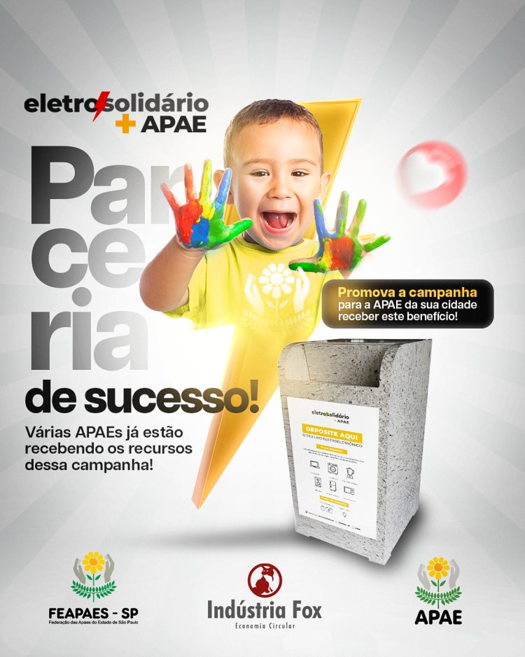 A sua APAE já participa do Eletro Solidário ?! A maior campanha para descarte de lixo eletrônico.
